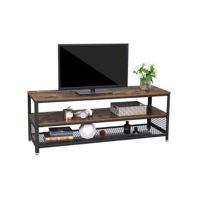 3Tier鋼鉄MDF暗い木TVの立場のキャビネット棚の貯蔵を用いる82インチ