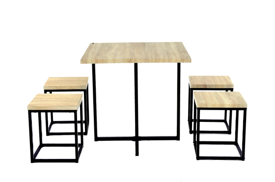 椅子セット4のSeaterのDinningの木製および鋼鉄長方形のテーブルおよび家具