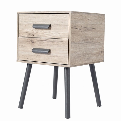木のソファーの2つの引出しが付いている細い枕元の引出しの端テーブルNightstand