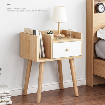 引出しが付いているスカンジナビア人MDFの材木のベッドサイド・テーブルの合板Nightstand