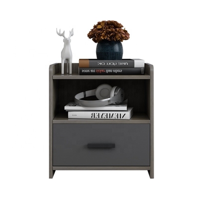 Ecoの友好的な材木のベッドサイド・テーブルの灰色の白い2引出しNightstand